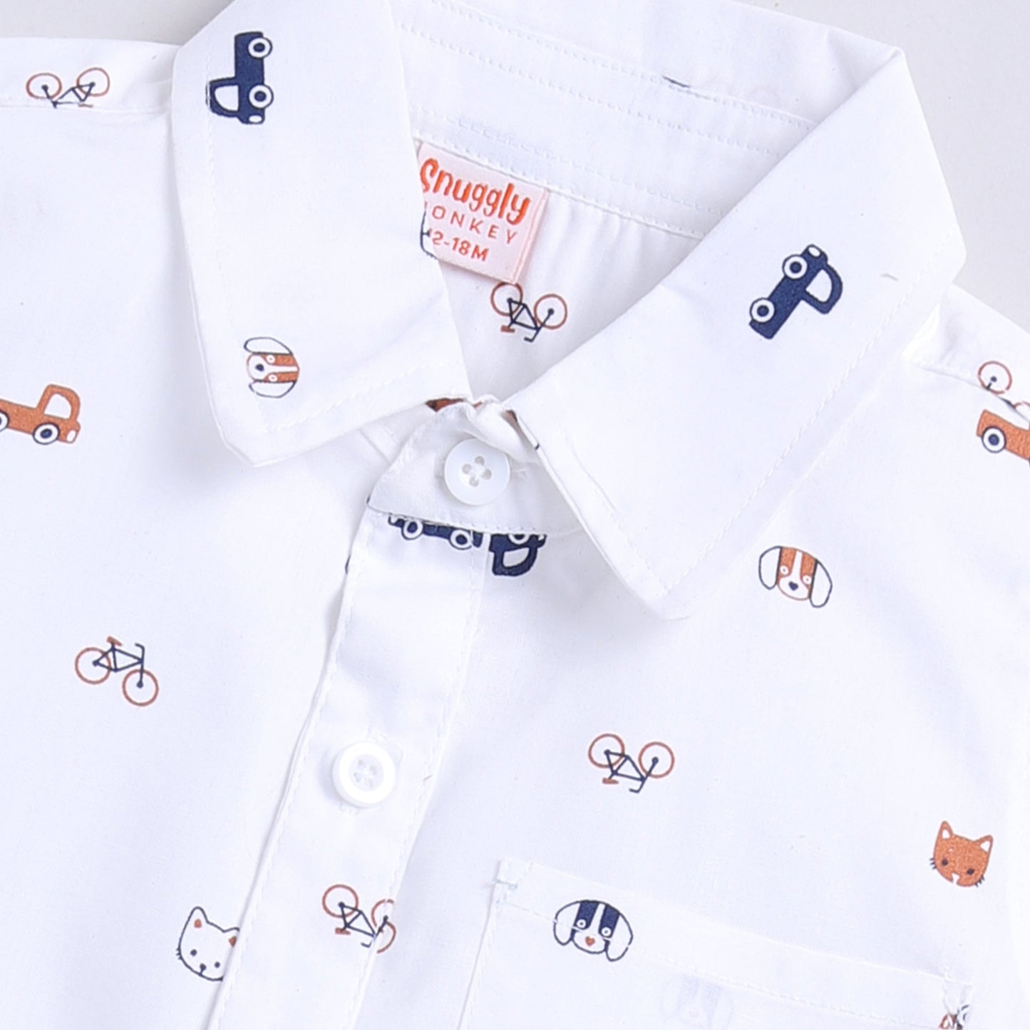Dog Car Print Top with Shorts Set