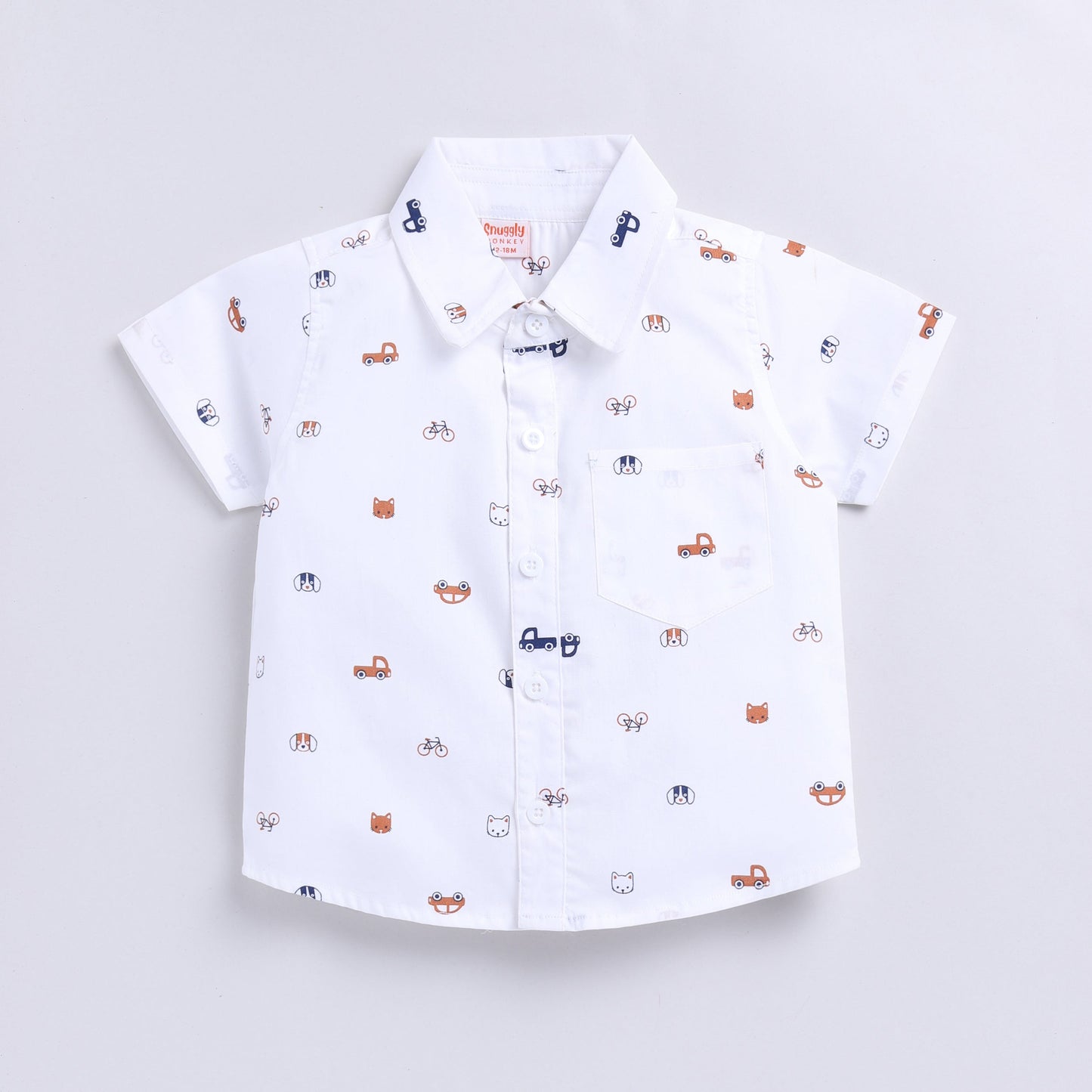 Dog Car Print Top with Shorts Set