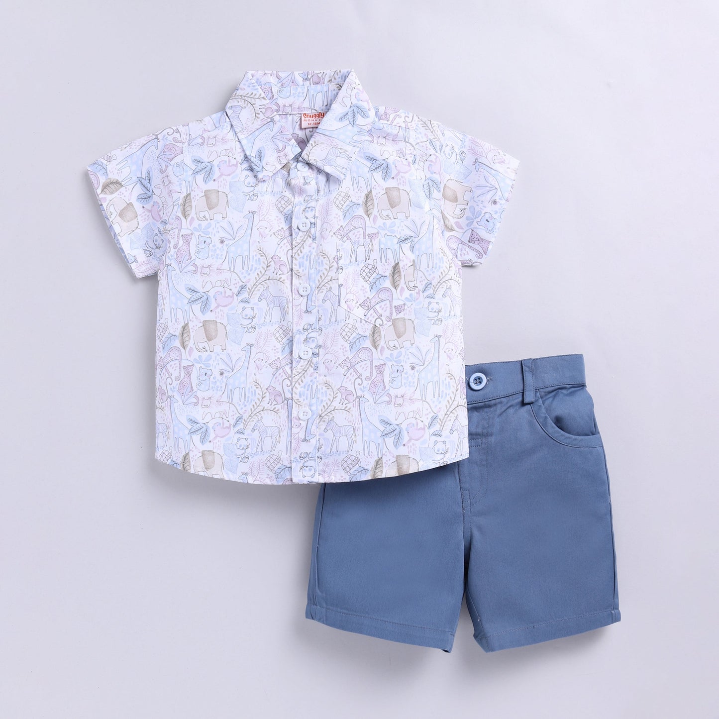 Animal Print Top with Shorts Set