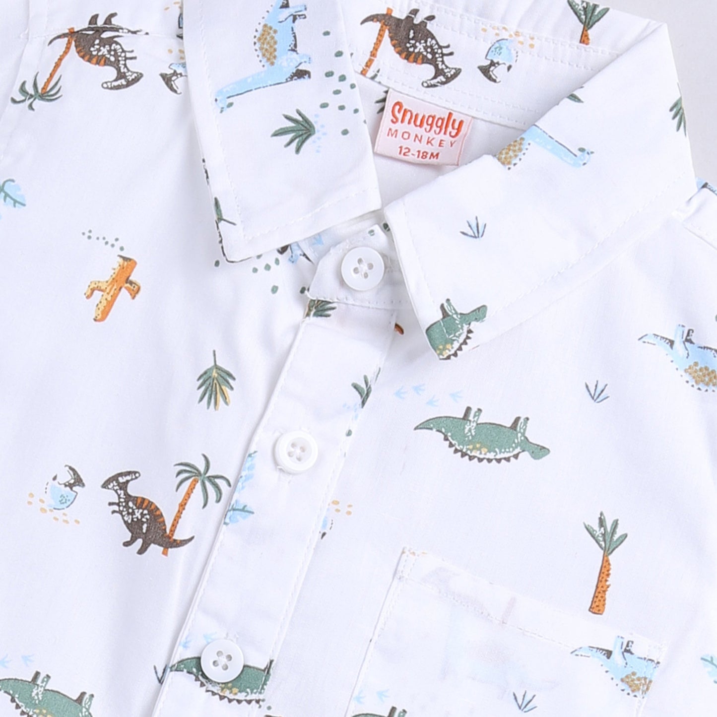 Dino Print Top with Shorts Set