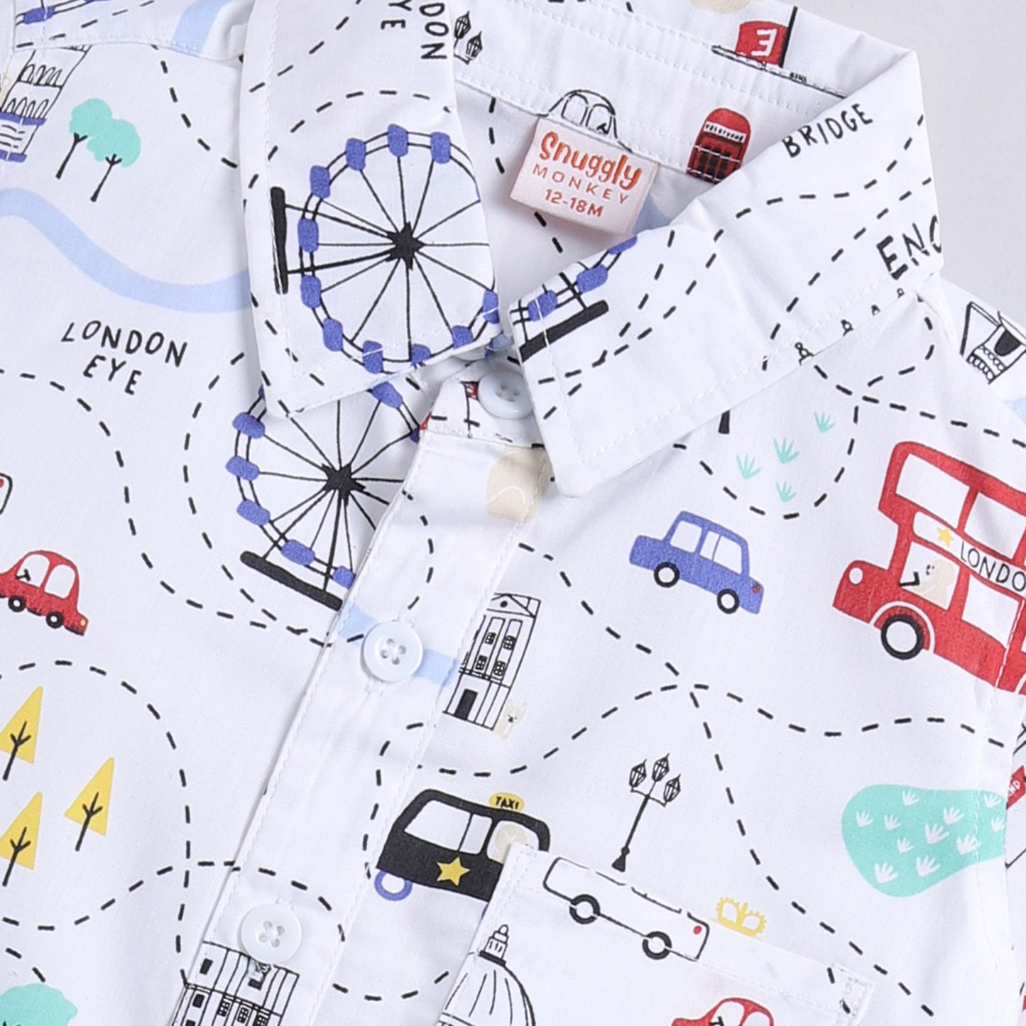 London City Print Shirt with Shorts Set