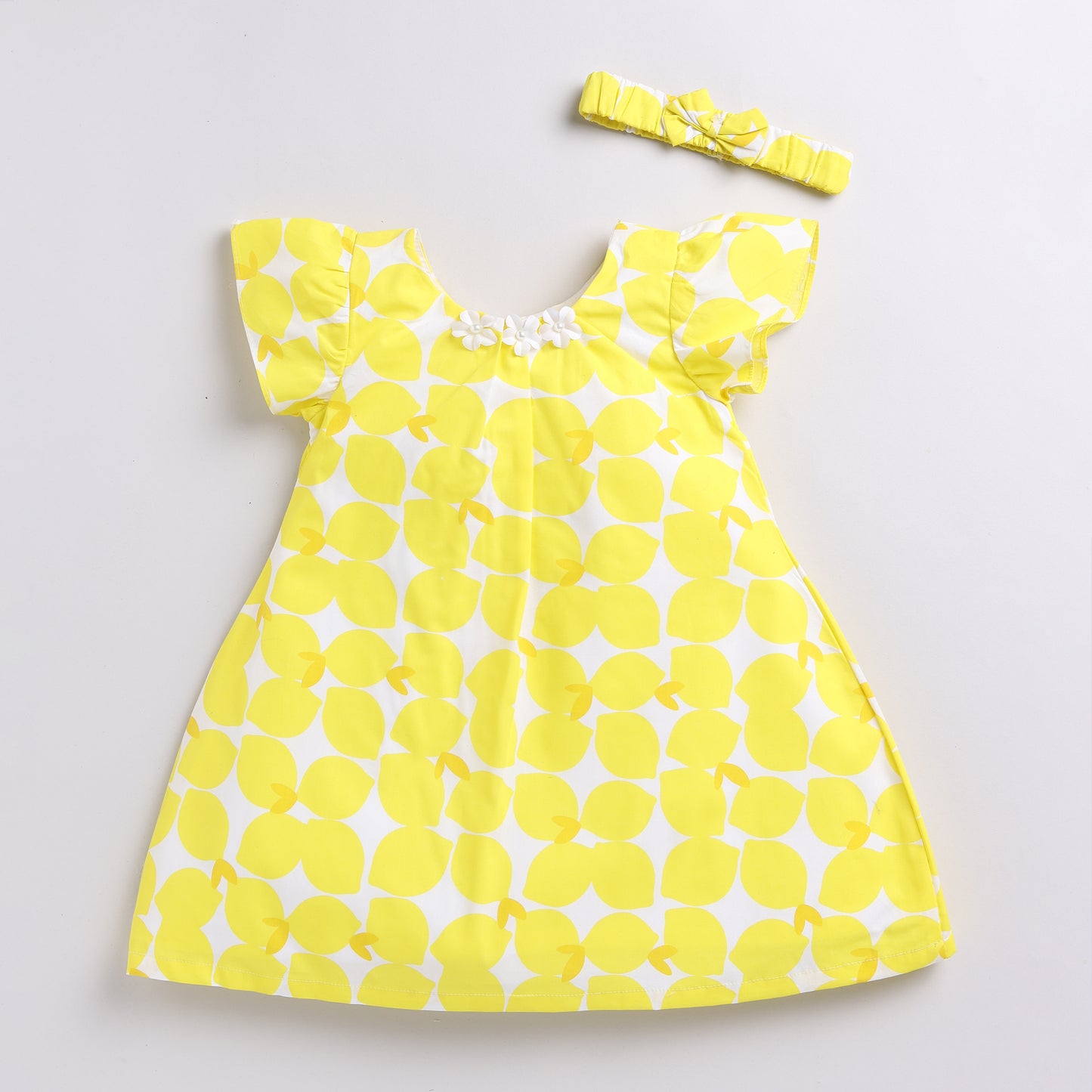 Neon Yellow Summer Frock with Hairband