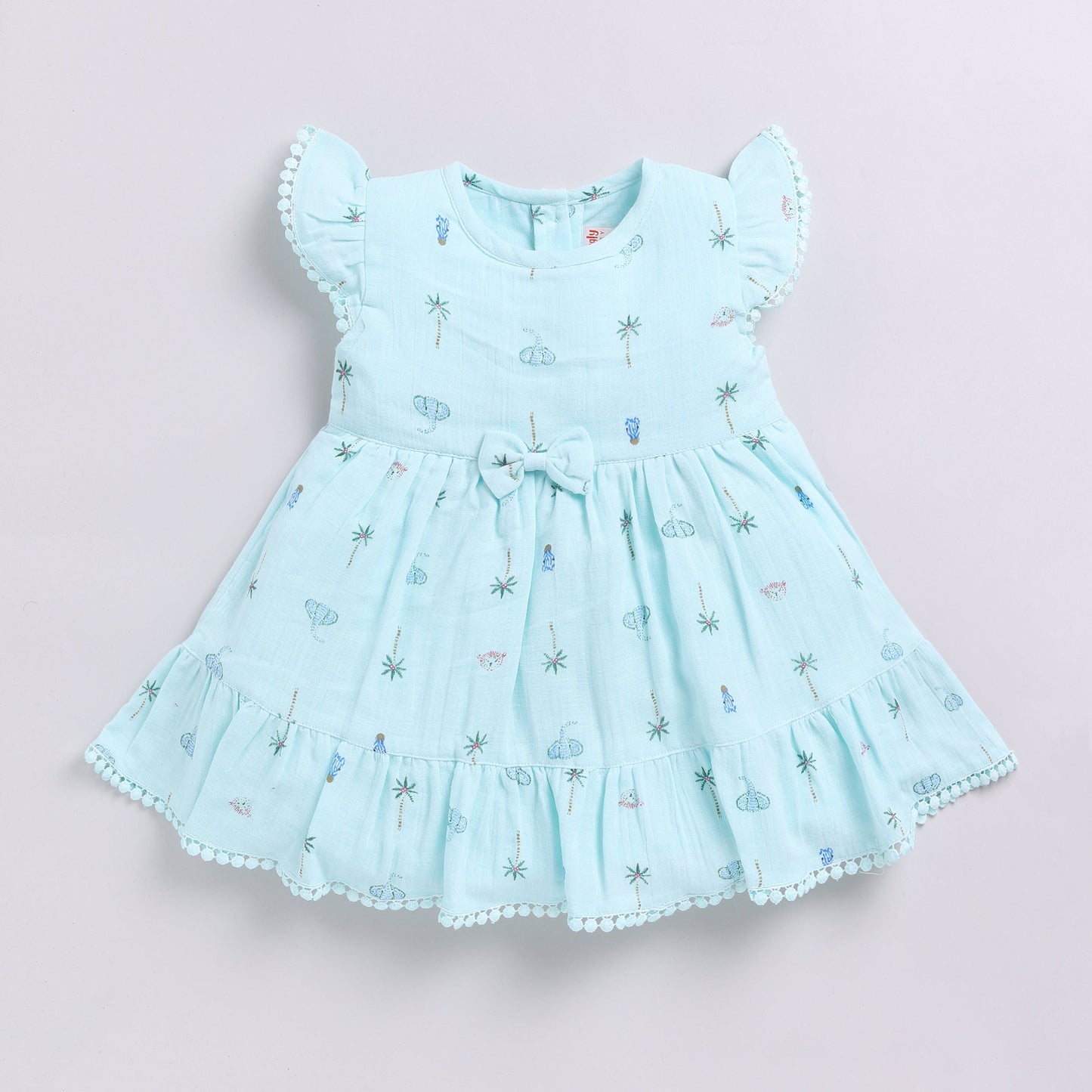 Blue muslin frock with matching hairband