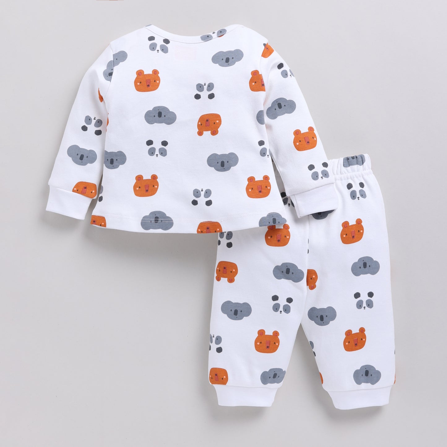 Cute Bear Print Full Sleeves Top with Pant Set