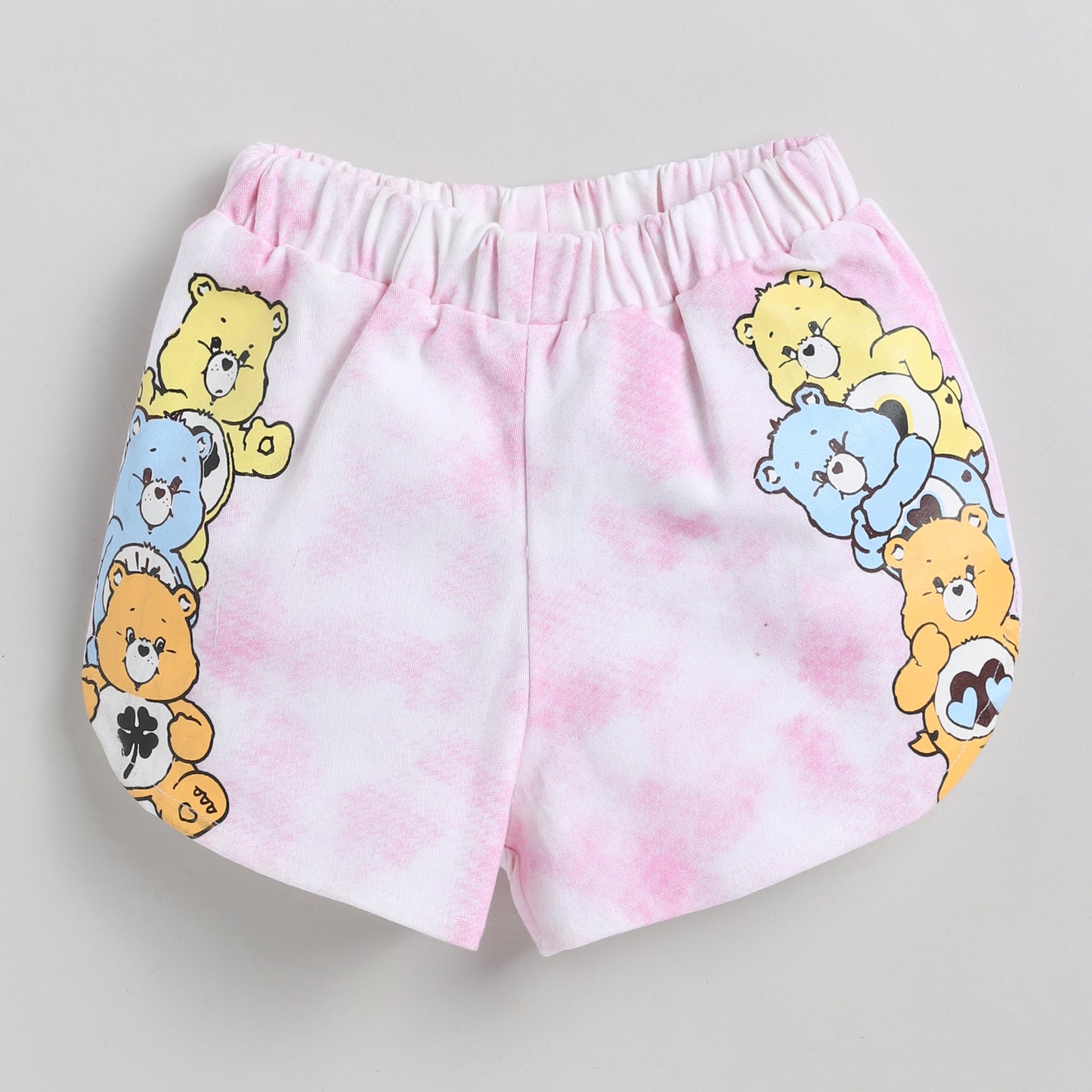 Bear Print Pink Top with Shorts