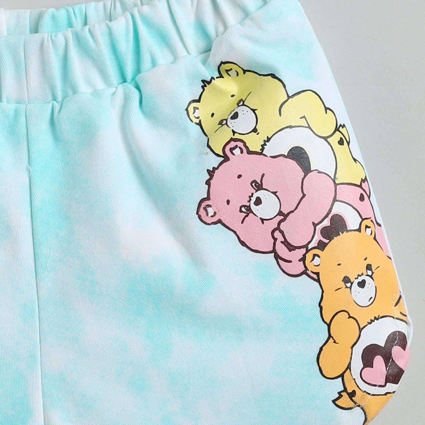 Bear Print Blue Top with Shorts