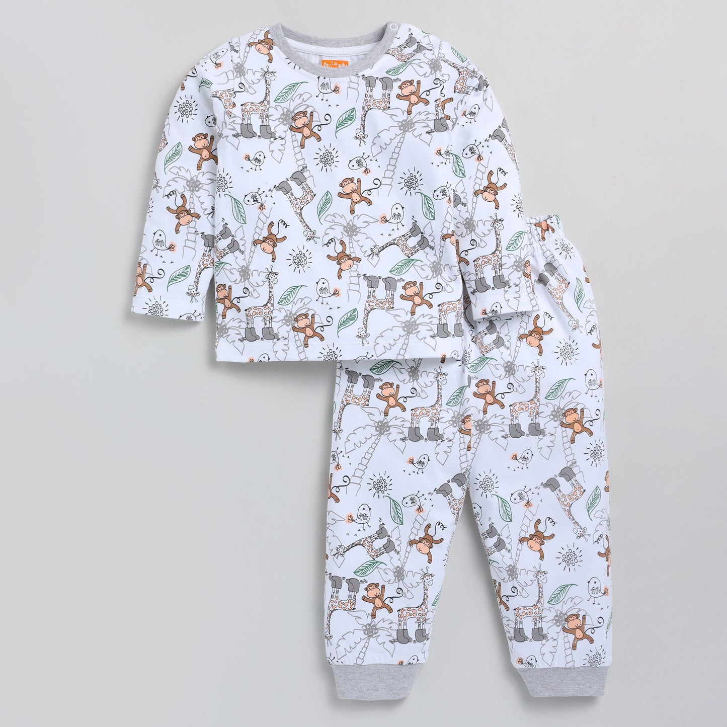 Animals Print Full-Sleeves Nightsuit