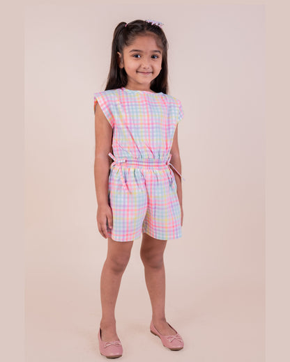 Multicolour Checks Pattern Jumpsuit