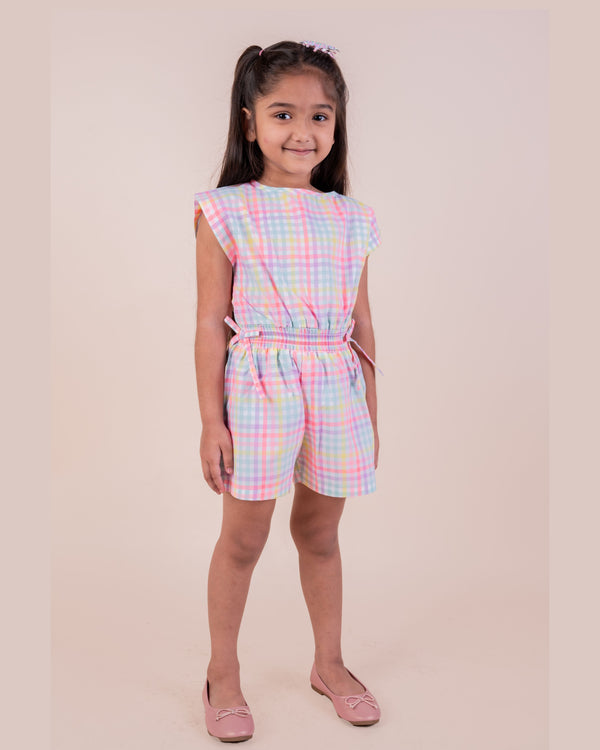 Multicolour Checks Pattern Jumpsuit