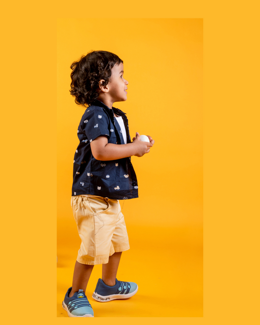 Dog Car Print Top with Shorts Set