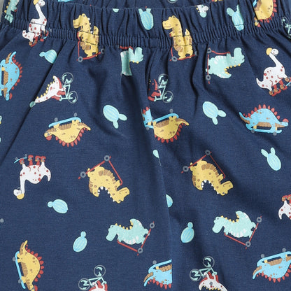Dino Print full-Sleeves Nightsuit Set