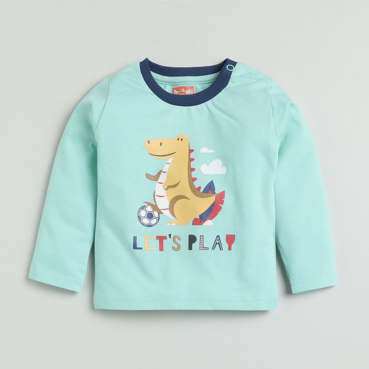 Dino Print full-Sleeves Nightsuit Set