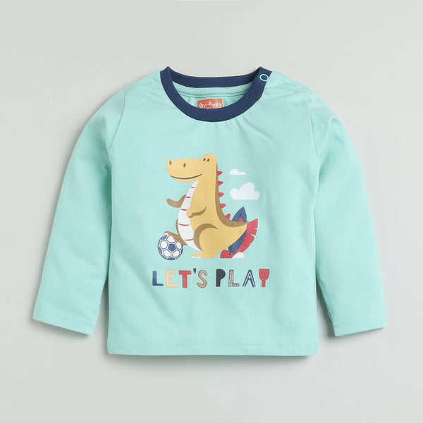 Dino Print full-Sleeves Nightsuit Set