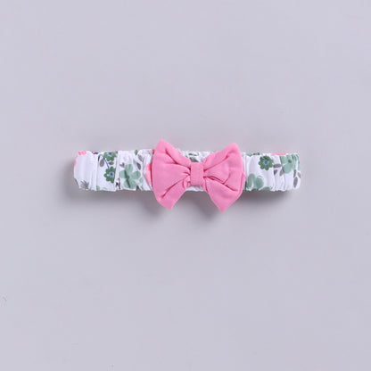Girls Cotton Frock with Hairband | Floral Butterfly Print