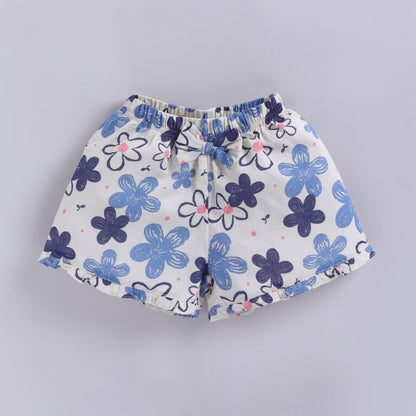 Girls floral print top with shorts set