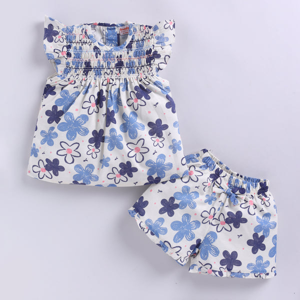 Girls floral print top with shorts set
