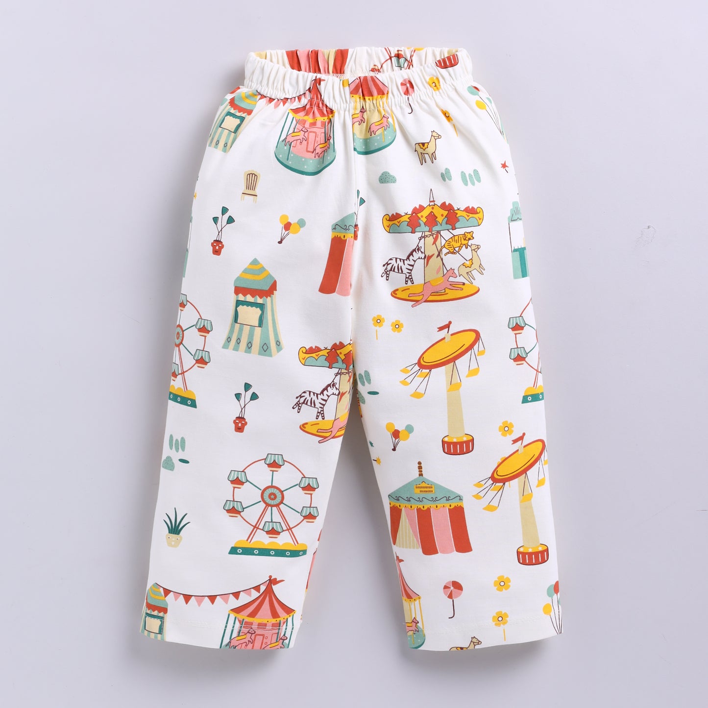 Fun carnival print front-open nightsuit set