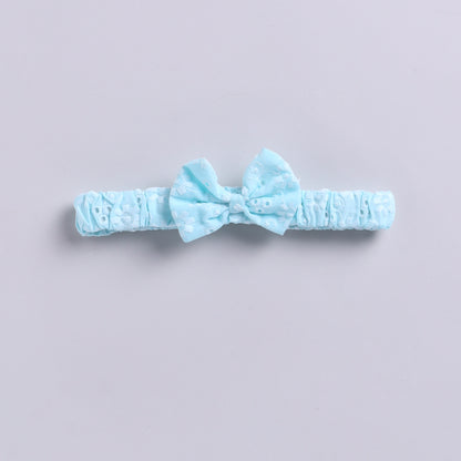 Girls 2-Layered Frock with Matching Hairband - Blue