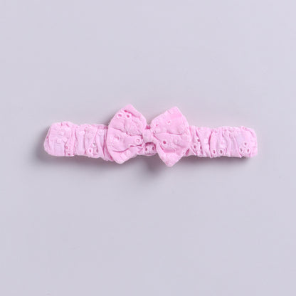 Girls 2-Layered Frock with Matching Hairband - Pink