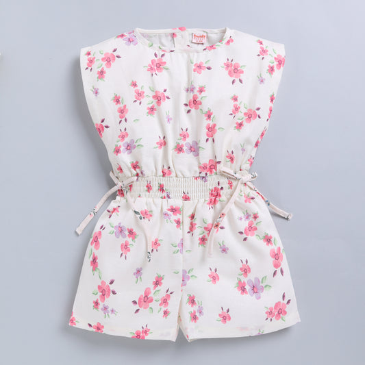 Pink Floral Print Jumpsuit