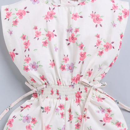 Pink Floral Print Jumpsuit