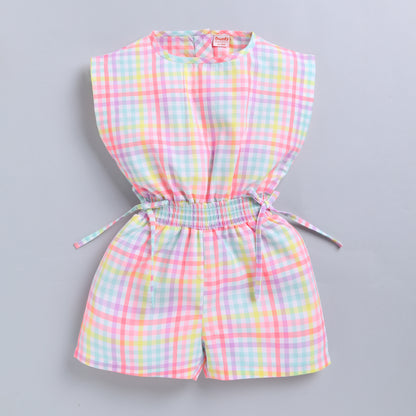 Multicolour Checks Pattern Jumpsuit