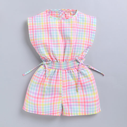 Multicolour Checks Pattern Jumpsuit