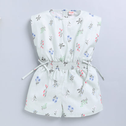 Floral Print Half Jumpsuit