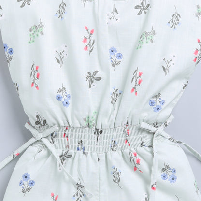 Floral Print Half Jumpsuit