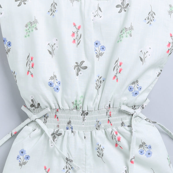 Floral Print Half Jumpsuit