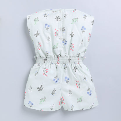 Floral Print Half Jumpsuit