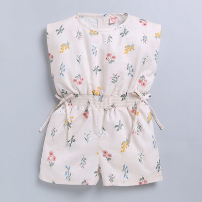 Floral Print Half Jumpsuit