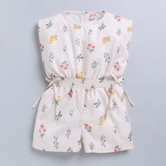 Floral Print Half Jumpsuit