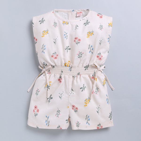 Floral Print Half Jumpsuit