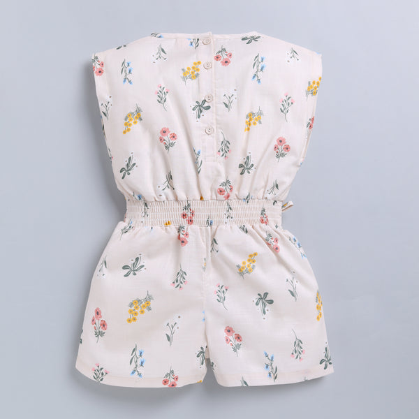 Floral Print Half Jumpsuit