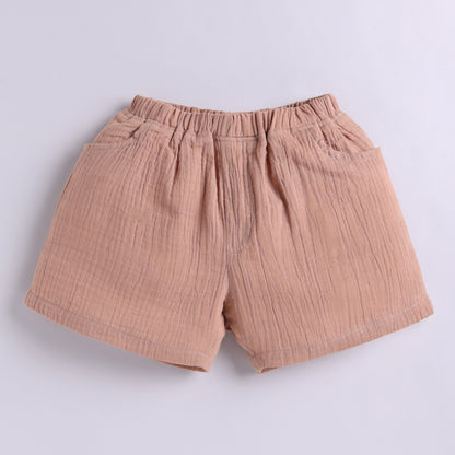 Bear in The Beach Theme  Muslin Top with Shorts