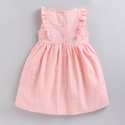 Pearl Embellished Ruffle Dress - Pink