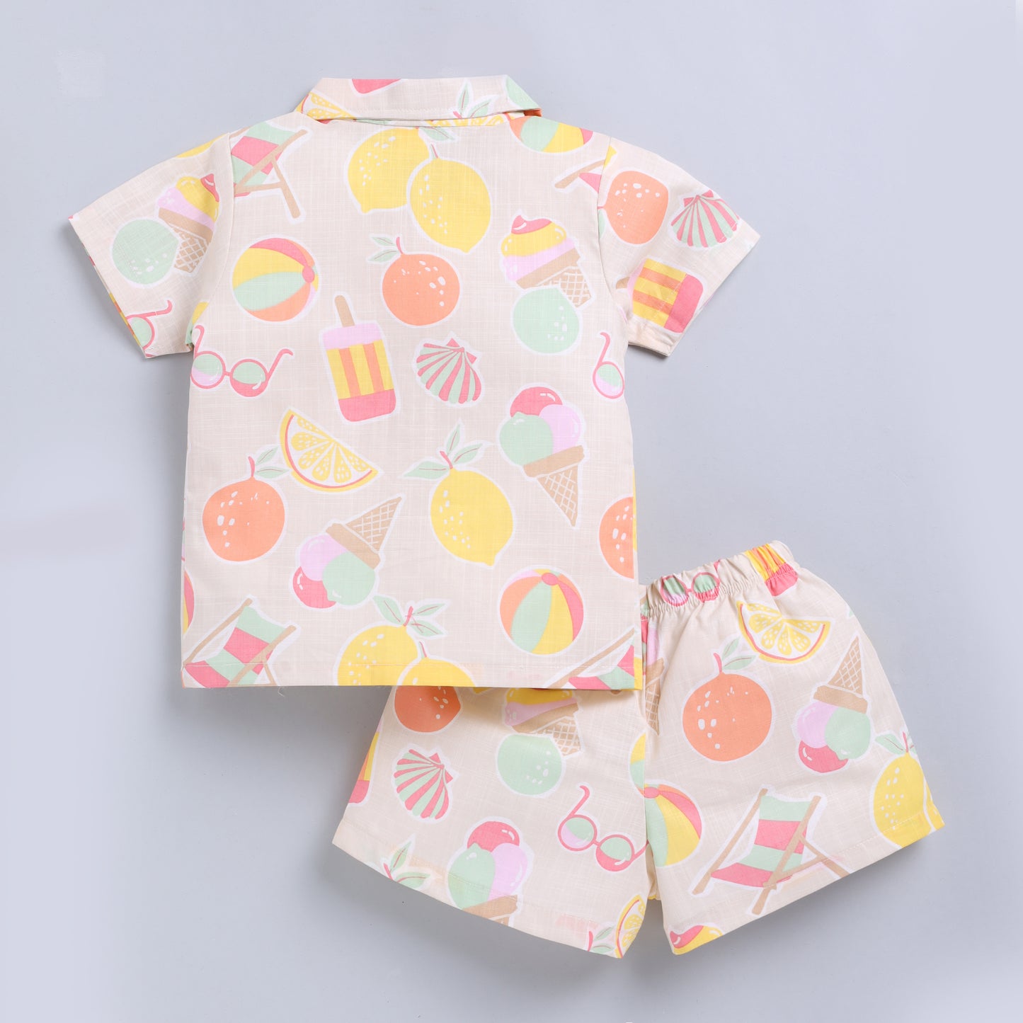 Summer Favourite Top with Shorts Set - Biege