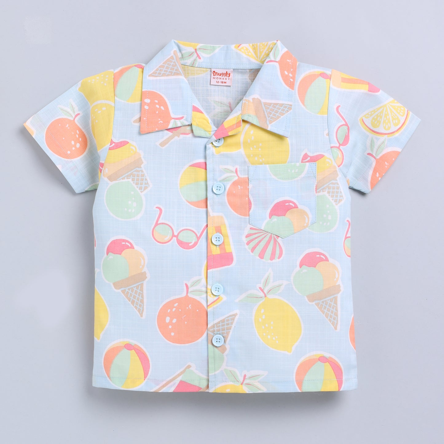 Summer Favourite Top with Shorts Set - Blue