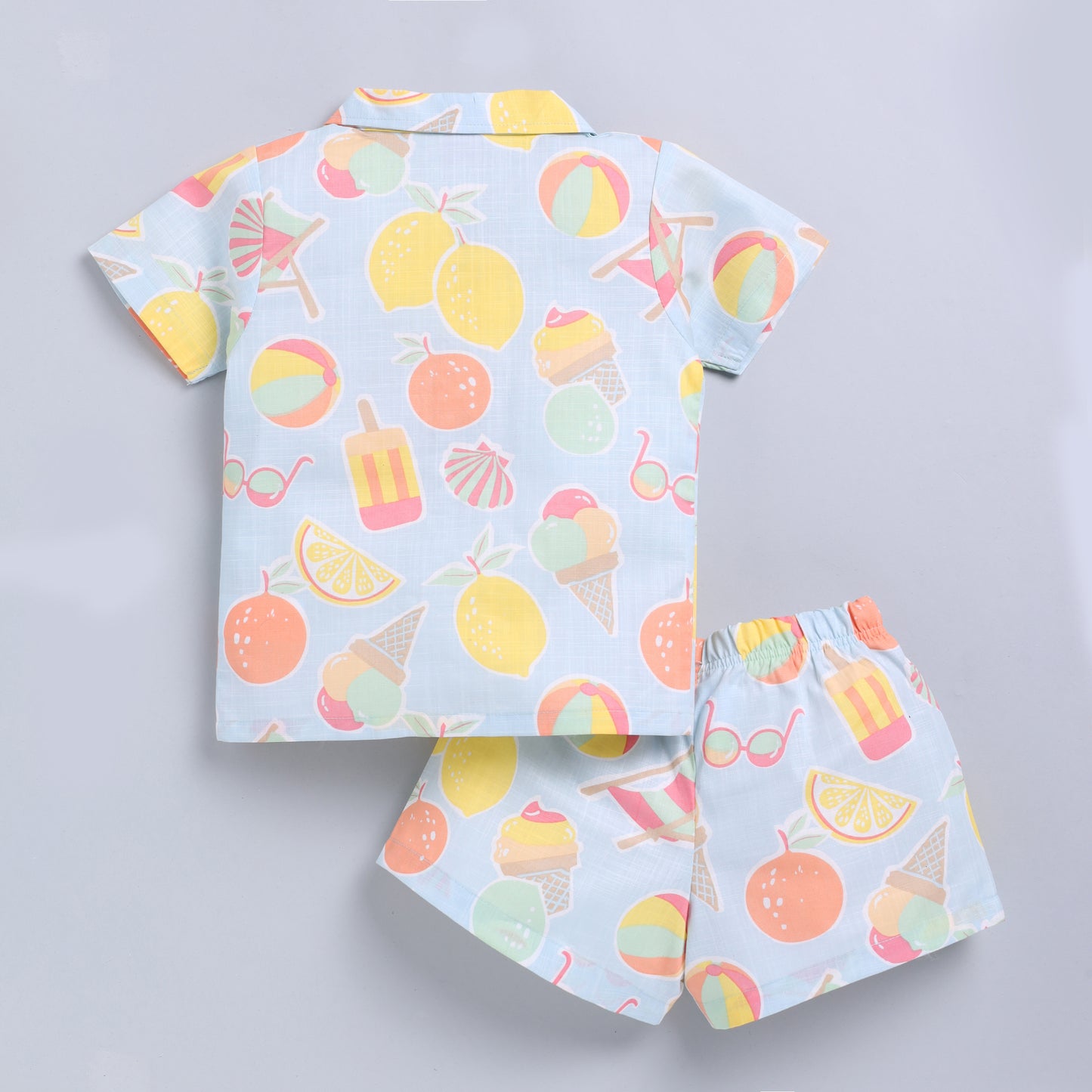 Summer Favourite Top with Shorts Set - Blue