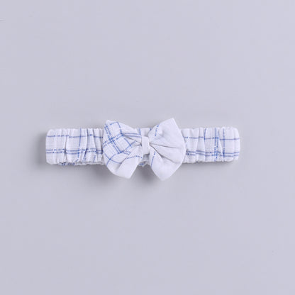 Plaid Pattern Smocking Frock with Matching Hairband