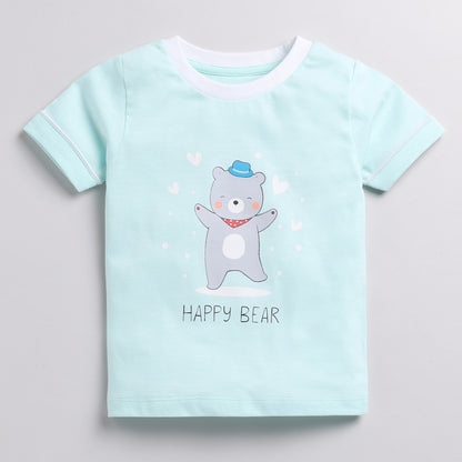 Happy Bear Dancing Print Top with Shorts