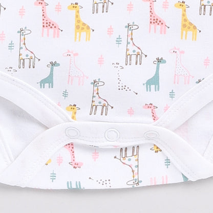 Pack of Three Giraffe Theme Onesies with Diaper Legging