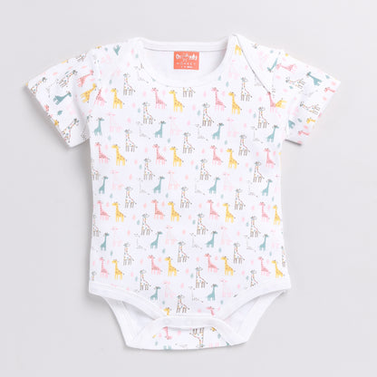 Pack of Three Giraffe Theme Onesies with Diaper Legging