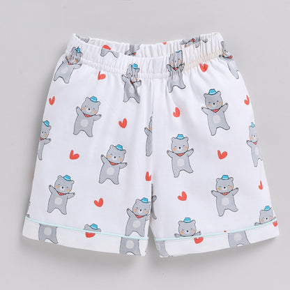 Happy Bear Dancing Print Top with Shorts