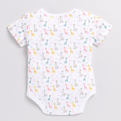 Pack of Three Giraffe Theme Onesies with Diaper Legging
