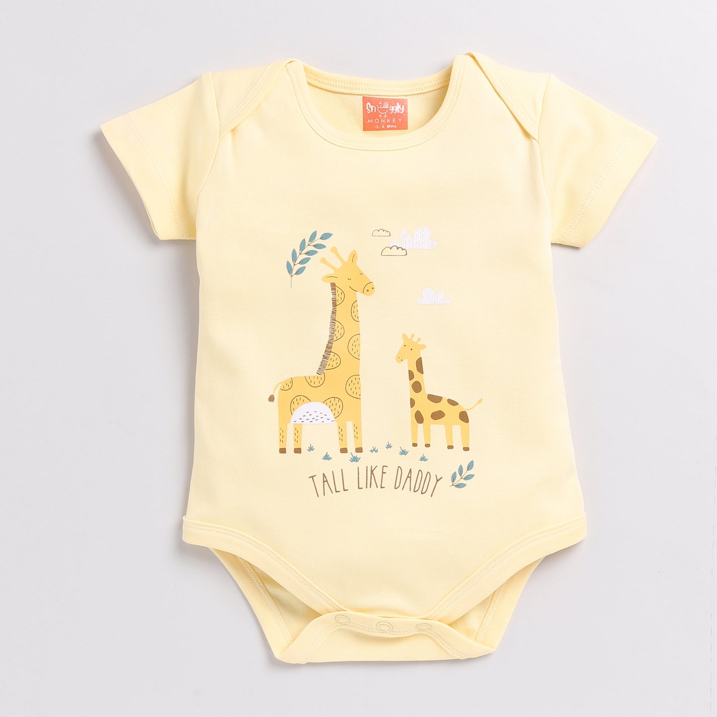 Pack of Three Giraffe Theme Onesies with Diaper Legging