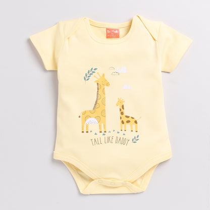 Pack of Three Giraffe Theme Onesies with Diaper Legging