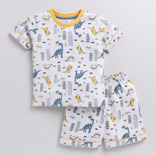 Dino Print Top with Shorts