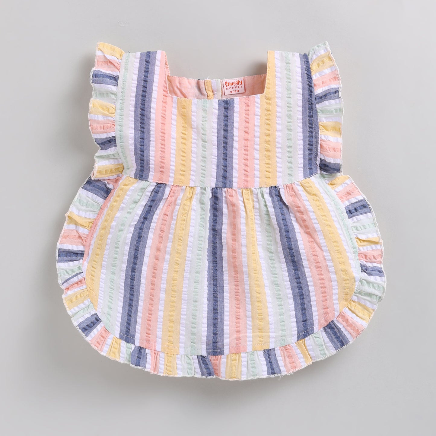 Striped Seersucker Co-ord Set with Ruffles